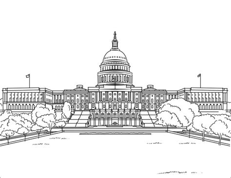 Nebraska State Capitol Coloring Page Coloring Pages