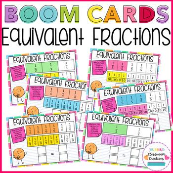 4 NF A 1 Equivalent Fractions BOOM CARDS By Chalkboard Classroom Creations