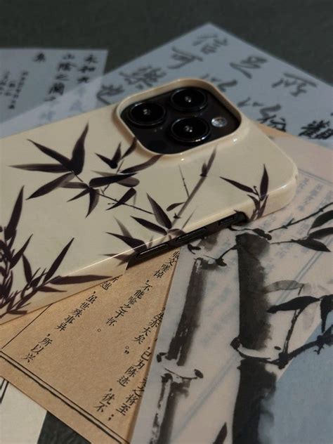 Chinoiserieblack Bamboo Printed Phone Case Phone Case Three Fleas