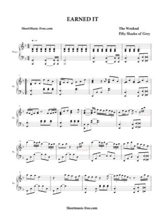 Earned It - The Weeknd Free Piano Sheet Music PDF