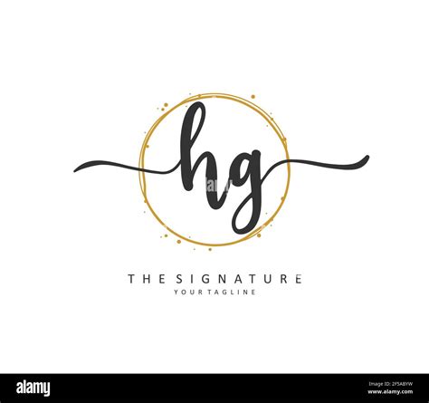 Hg Initial Letter Handwriting And Signature Logo A Concept Handwriting