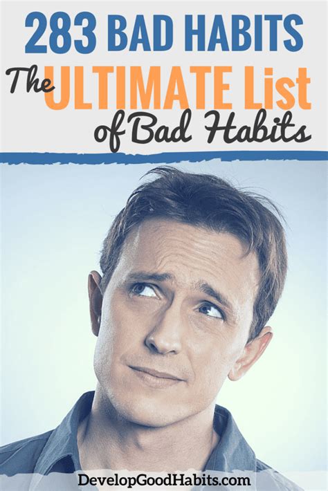 283 Bad Habits (The ULTIMATE List of Bad Habits)