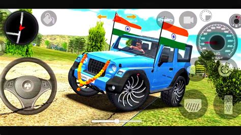 Indian Cars Simulator 3D Mahindra Thar Blue Gadi Game 13 Realistic