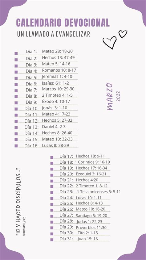 Calendario Devocional Marzo En Lecciones Objetivas De La