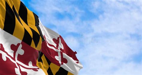 Maryland State Flag Waving on a Clear Day Stock Illustration ...