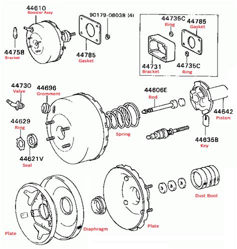 Brake booster spare repair kits Nissan