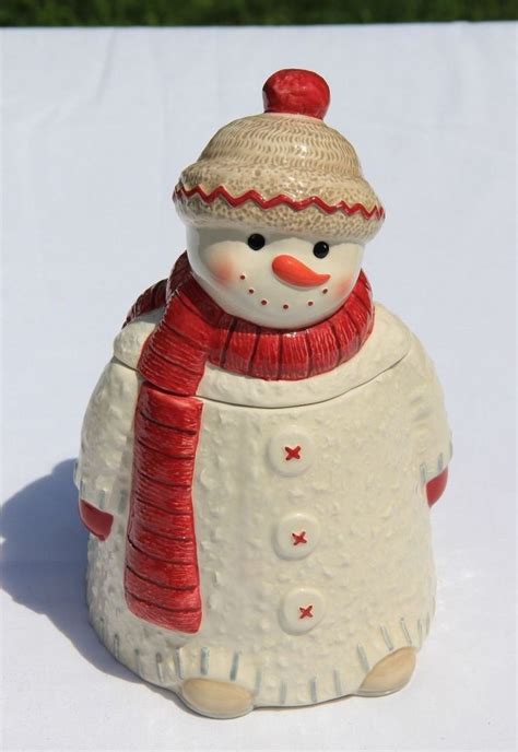 New Never Used Hallmark Snowman Cookie Jar Tall