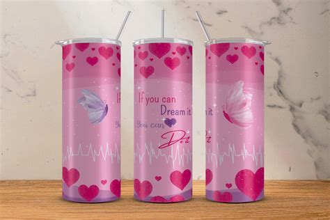 Love Butterfly 20 Oz Skinny Tumbler Wrap Graphic By Sweet Creativities · Creative Fabrica