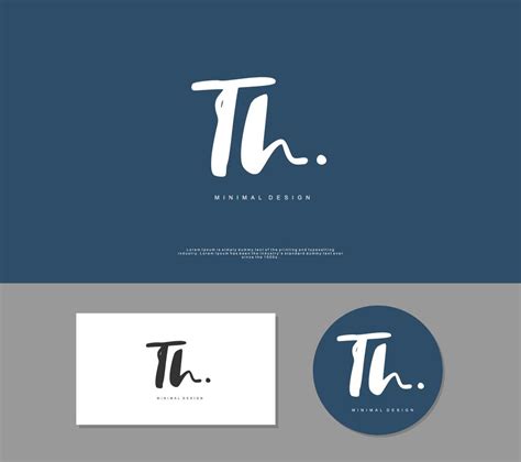 Th Initial Handwriting Or Handwritten Logo For Identity Logo With