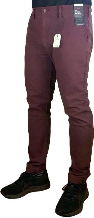 Spodnie Levi s XX Chino 171990084 bordo brąz Stretch oryg Levis W34