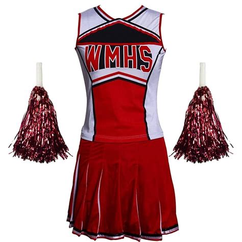 Fashoutlet Womens Cheerleader Costume Outfit 2 Piece Red Us 14 16