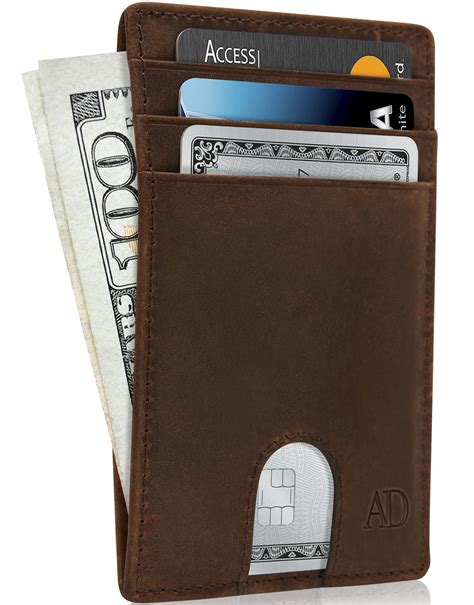 Slim Minimalist Front Pocket Wallets For Men Women Genuine Leather