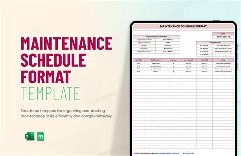 Editable Maintenance Schedule Templates In Excel To Download