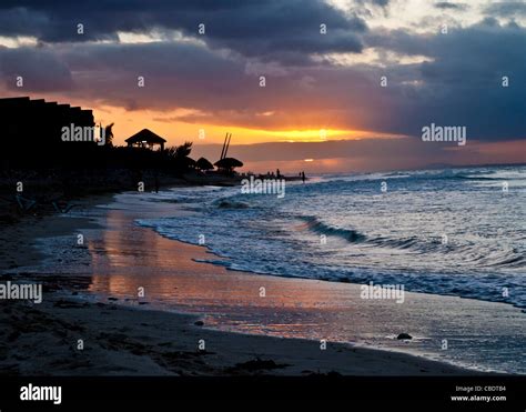 sunset on a beach in Varadero Cuba Stock Photo - Alamy