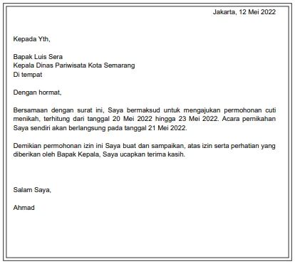 Contoh Permohonan Surat Cuti Menikah Dunia Sosial Hot Sex Picture