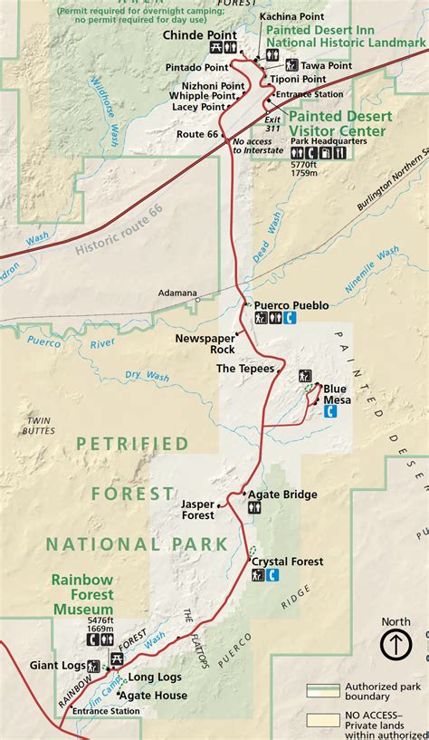 Petrified Forest National Park Map