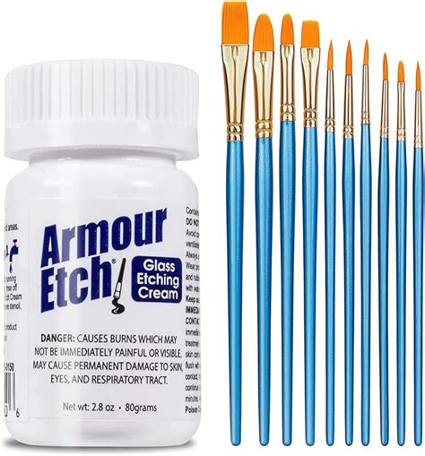 Buy Armour Etch Etching Cream For Glass Glass Etching Kit With 2 8oz