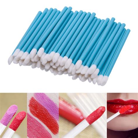 50pcs Disposable Sponge Lip Gloss Brush Waterproof Lipgloss Lipstick Wands Cosmetic Easy Coating