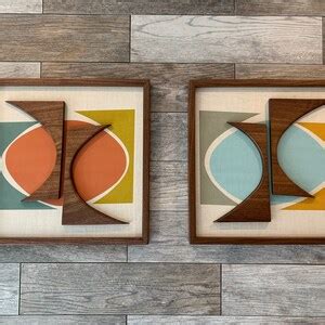 Mid Century Modern Wall Art Witco Inspired Noah X Set Of