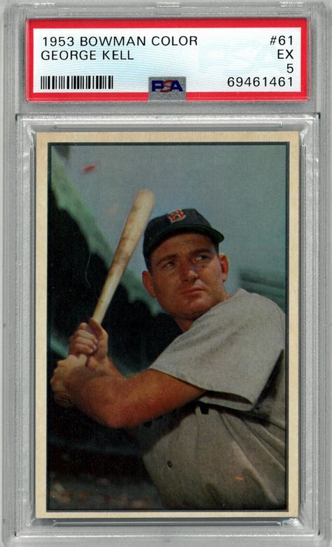 George Kell Bowman Color Baseball Card Psa Graded Ex Boston