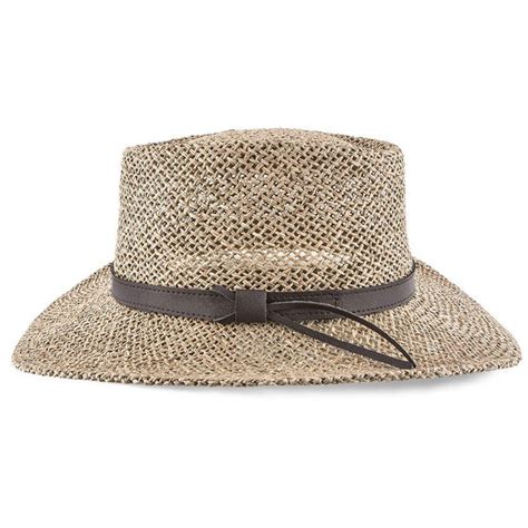 Mens Stetson Gambler Seagrass Straw Outdoorsman Hat, tan | Fashionable Hats