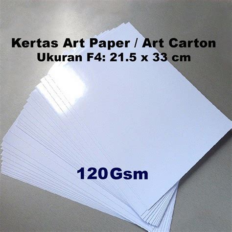 Jual Kertas Art Paper Art Carton Gsm F X Cm Indonesia