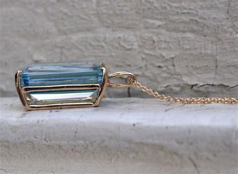 Aquamarine Pendant Aquamarine Necklace Gemstone Pendant - Etsy