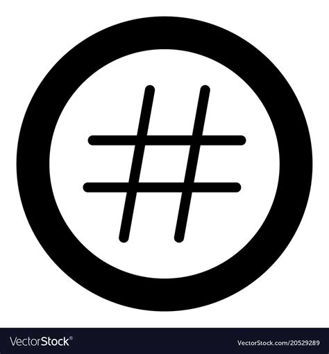 Hashtag Icon Black Color In Circle Royalty Free Vector Image