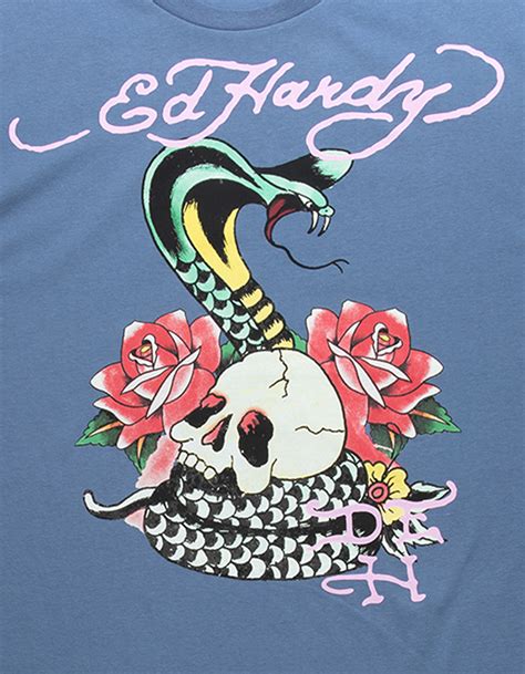 ED HARDY Rose Cobra Mens Tee - SLATE | Tillys