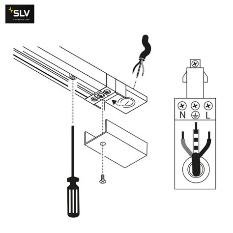 SLV 143042 Einspeiser Erde rechts für 1 Phasen Aufbauschiene HV