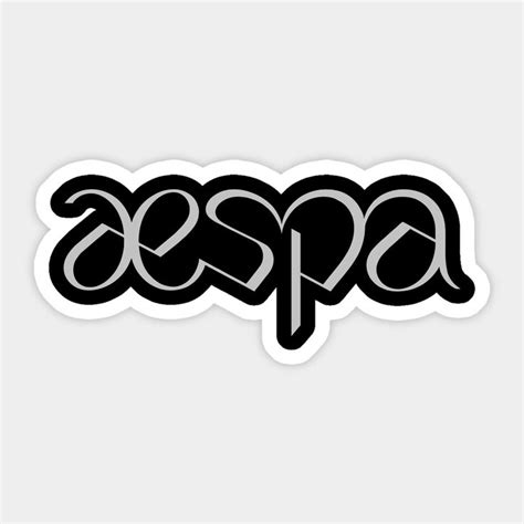 Aespa Logo Grey By Izkpop Scrapbook Stickers Printable Black And