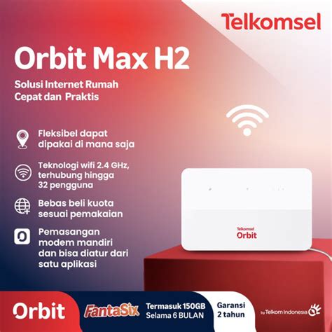 Promo Telkomsel Orbit Max H2 Modem WiFi 4G High Speed Bonus Data Cicil