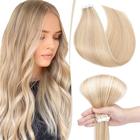 Sego Extensions Adhesives Cheveux Naturels Blonde Bande Adhesif