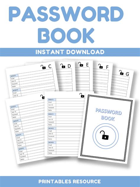 Password Keeper Printable Password Printable Passwords Artofit