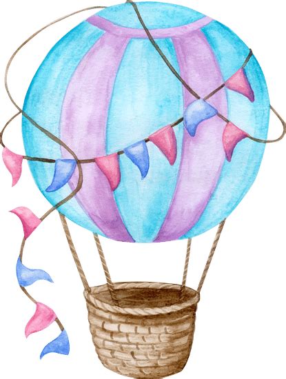 Hot Air Balloon Watercolor Illustration图片 Canva可画