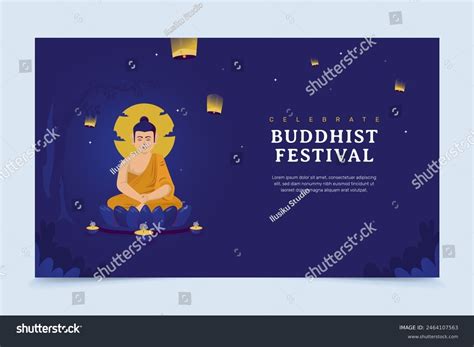 Happy Vesak Day With Siddhartha Gautama Statue Royalty Free Stock