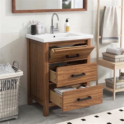 Mmtgo Bathroom Vanity With Ceramic Basin Single Sink And