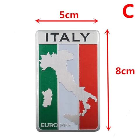 Aluminum D Metal Italy Italian Flag Sticker Emblem Badge Decal Car