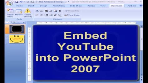 Embed YouTube Video Into PowerPoint 2007 YouTube