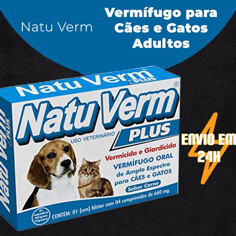 Natu Verm Plus Vermicida e Giardicida Oral De Amplo Espectro para Cães