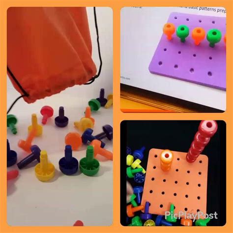 Skoolzy Montessori Sensory Peg Board 34 Piece Set Develop Sensory