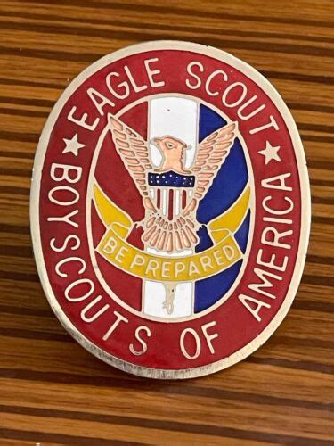 Bsa Eagle Scout Neckerchief Slide Ring Oval Badge Patch Design 1980s