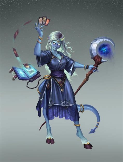 Art Midara Tiefling Tarot Divination Wizard Dnd Character Art