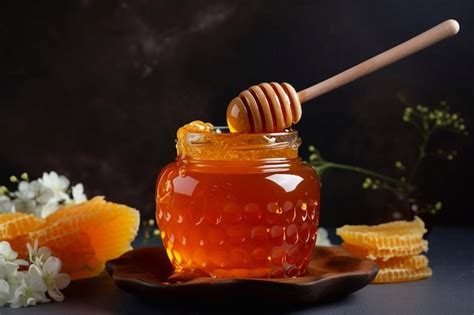 Мед и соты с медом генерируется ai | Премиум Фото