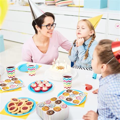 Whaline Hojas De Servilletas De Papel Para Fiesta De Donas Coloridas