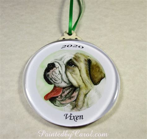 English Bulldog Christmas Ornament Bulldog Personalized Etsy Uk