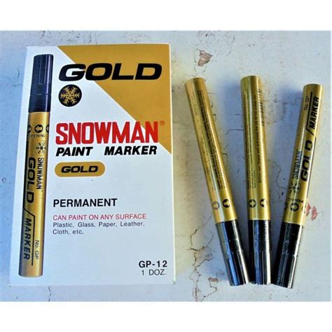 Jual Spidol Snowman Permanen Paint Marker Gp Tinta Gold Emas Harga