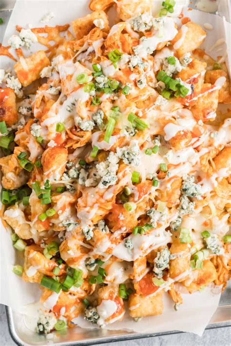 Buffalo Chicken Totchos Tater Tot Nachos Tastes Of Homemade