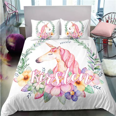 Personalized Custom Star Unicorn Black Bedding Set Unilovers