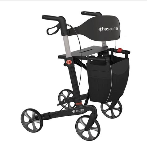 Aspire Vogue Carbon Fibre Seat Walker Rollator Coastal Independence